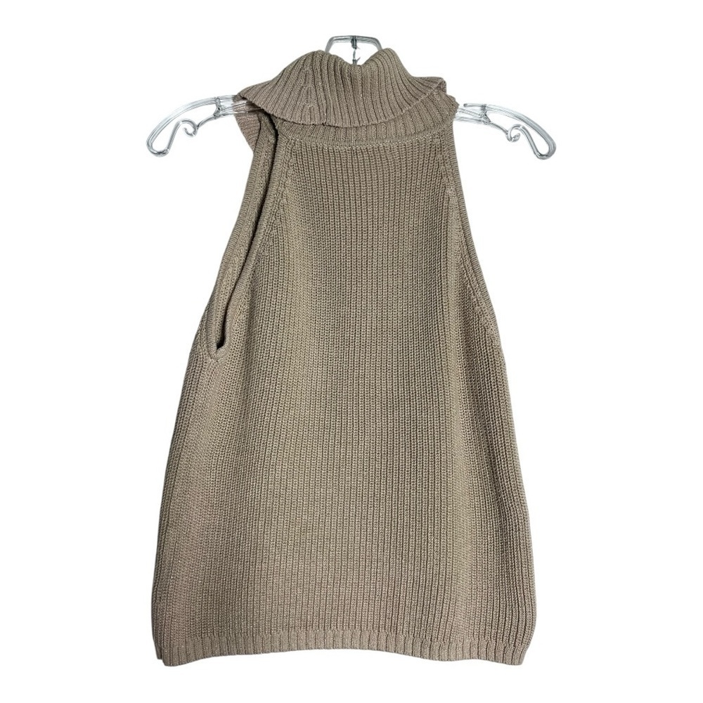 Marciano Taupe Sleeveless Turtleneck Sweater - Office Wear - Neutral  - Size M - Picture 3 of 6